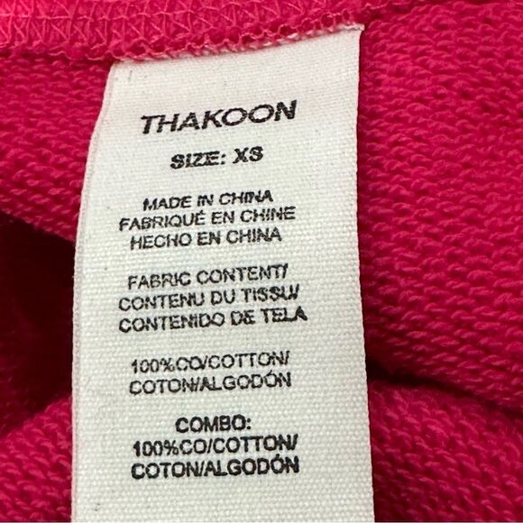 THAKOON Women’s Sweatshirt Hoodie in the Size XSmall in Hot Pink Color - Picture 12 of 13